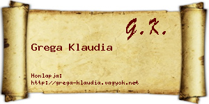 Grega Klaudia névjegykártya